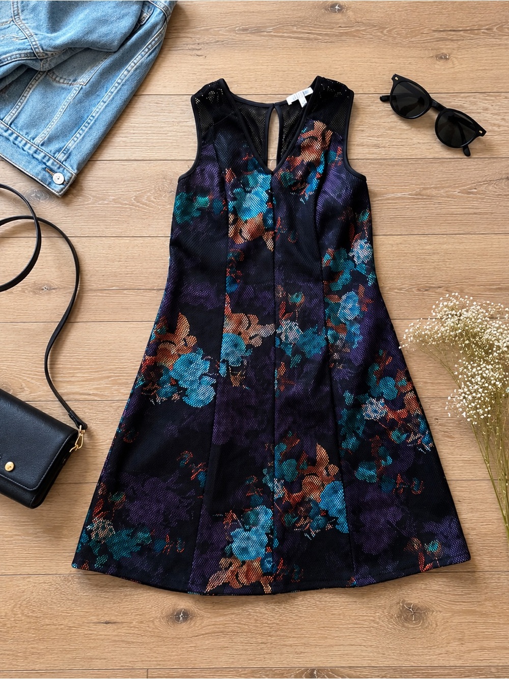 Spense Sleeveless Floral Fit & Flare Dress Size 8